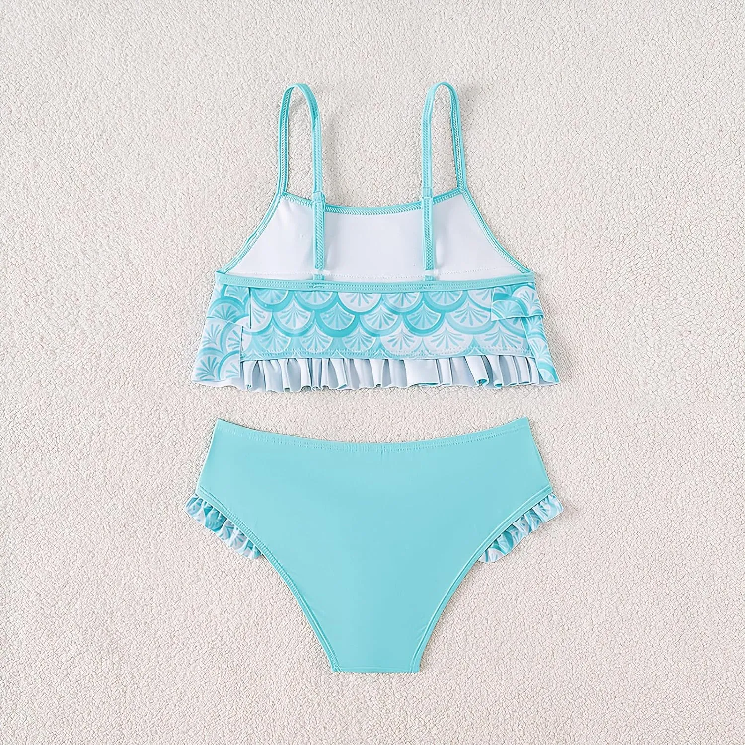 Girls' Swimsuit, Girls Bikini Adjustable Shoulder Strap with Lace Swimsuit Set 7-16Y