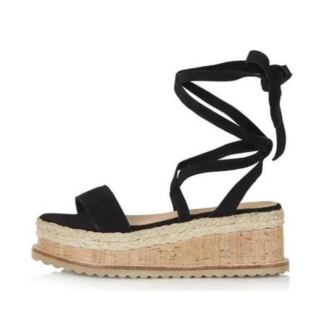 Gladiator Sandals Open Toe Heels Sandalias