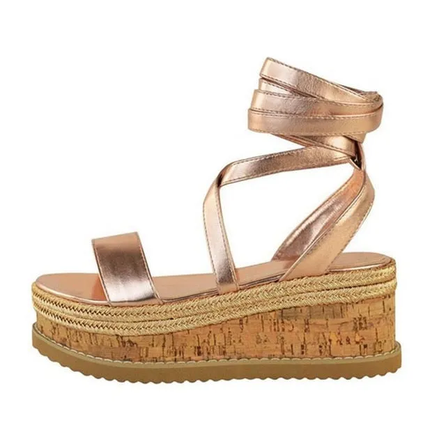 Gladiator Sandals Open Toe Heels Sandalias