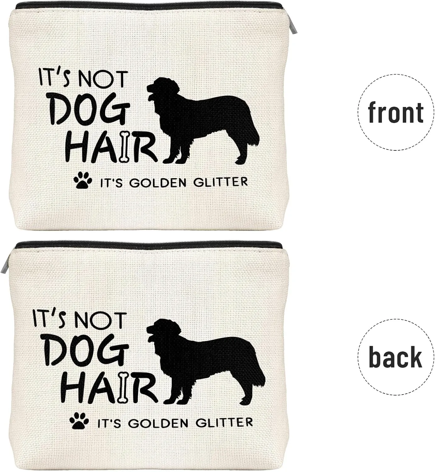 Golden Retriever Decor Travel Toiletry Makeup Organizer Zipper Pouch Accessories Waterproof Reusable Cosmetic Bag