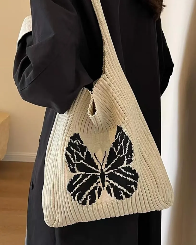 Goth Crochet Bag Gothic Beach Bag Y2k Butterfly Hobo Bag Grunge Accessories Alt Accessories Emo Stuff
