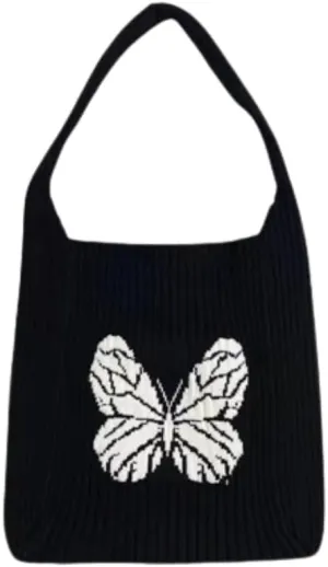 Goth Crochet Bag Gothic Beach Bag Y2k Butterfly Hobo Bag Grunge Accessories Alt Accessories Emo Stuff