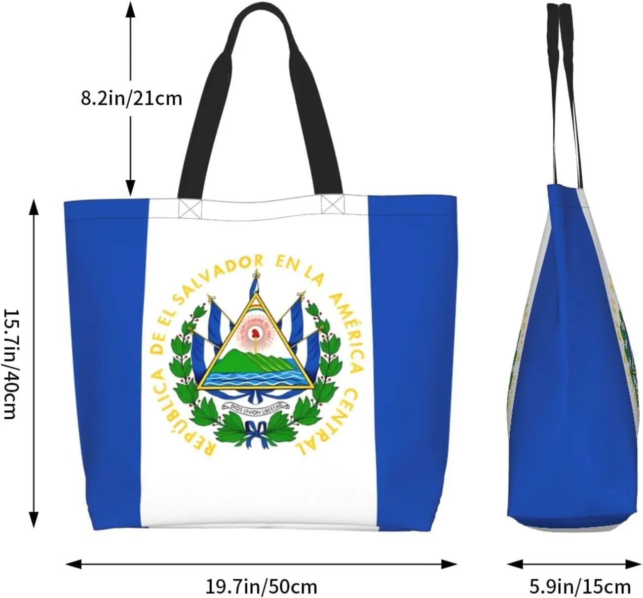 Guatemala El Salvador Flag Women's Tote Bag Large Capacity Single Shoulder Bags Handbag for Shopping Work