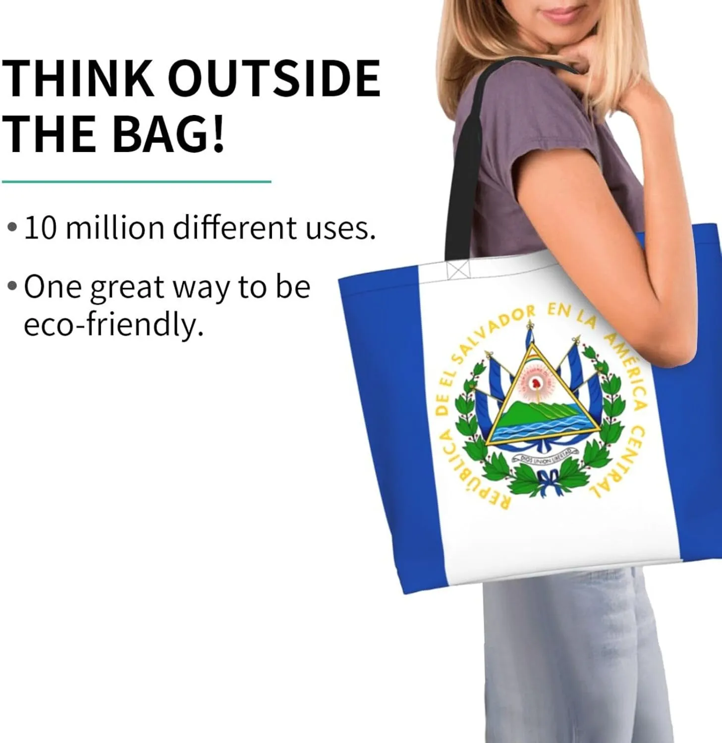 Guatemala El Salvador Flag Women's Tote Bag Large Capacity Single Shoulder Bags Handbag for Shopping Work