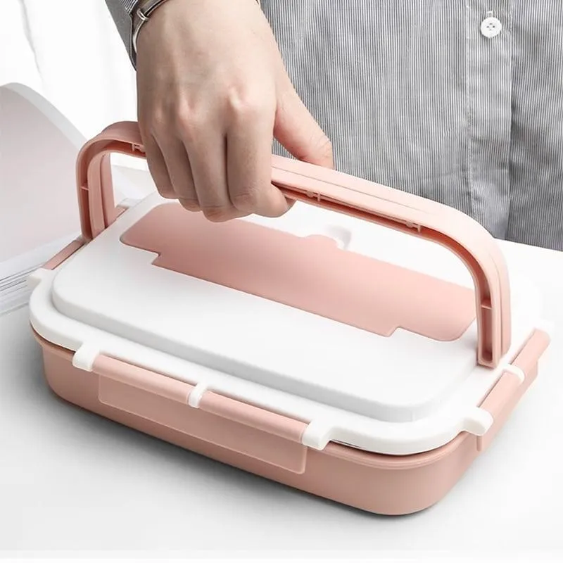 Handle Thermal Food Container With Compartments