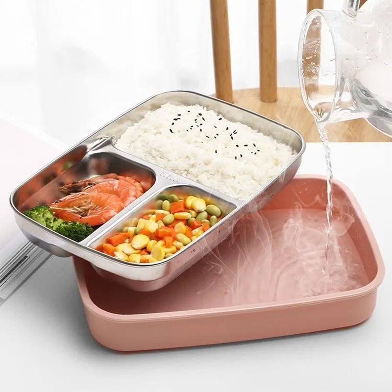 Handle Thermal Food Container With Compartments