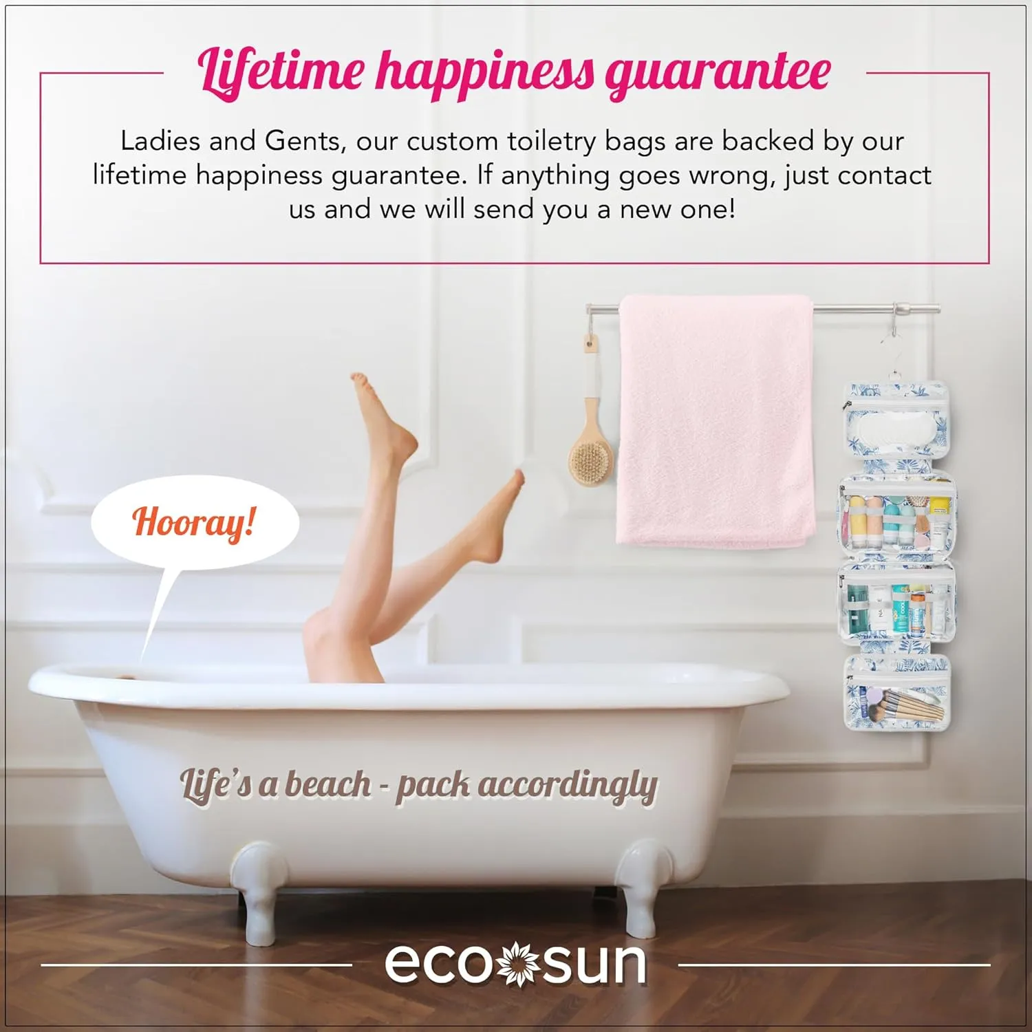 Hanging Travel Toiletry Bag  Designed in Hawaii  Water-resistant Travel Organizer for Bathroom Accessories