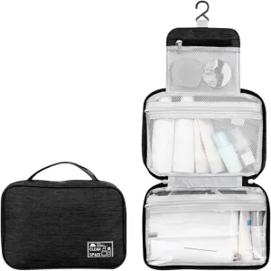 Hanging Travel Toiletry Bag,10" X 6.5" Makeup Bag Large,Portable Foldable Large Capacity Travel Bag for Toiletries,Waterproof Travel Cosmetic Bag,Travel Essentials