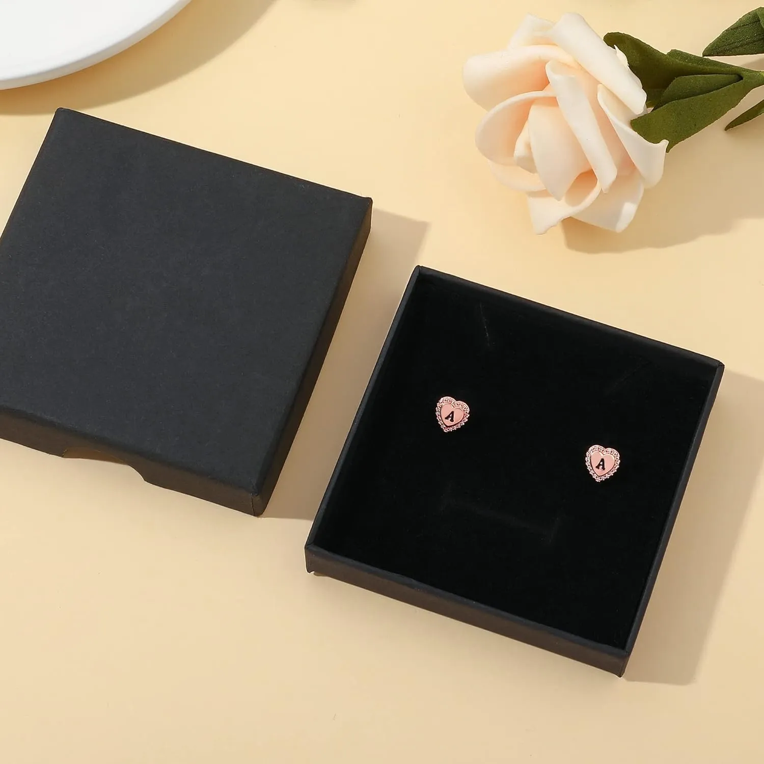 Heart Earrings for Girls Kids, 925 Sterling Silver Post Hypoallergenic Girls Earrings CZ Letter Earrings for Teen Girls Initial Earrings for Little Girls Kids Toddler Christmas Gifts