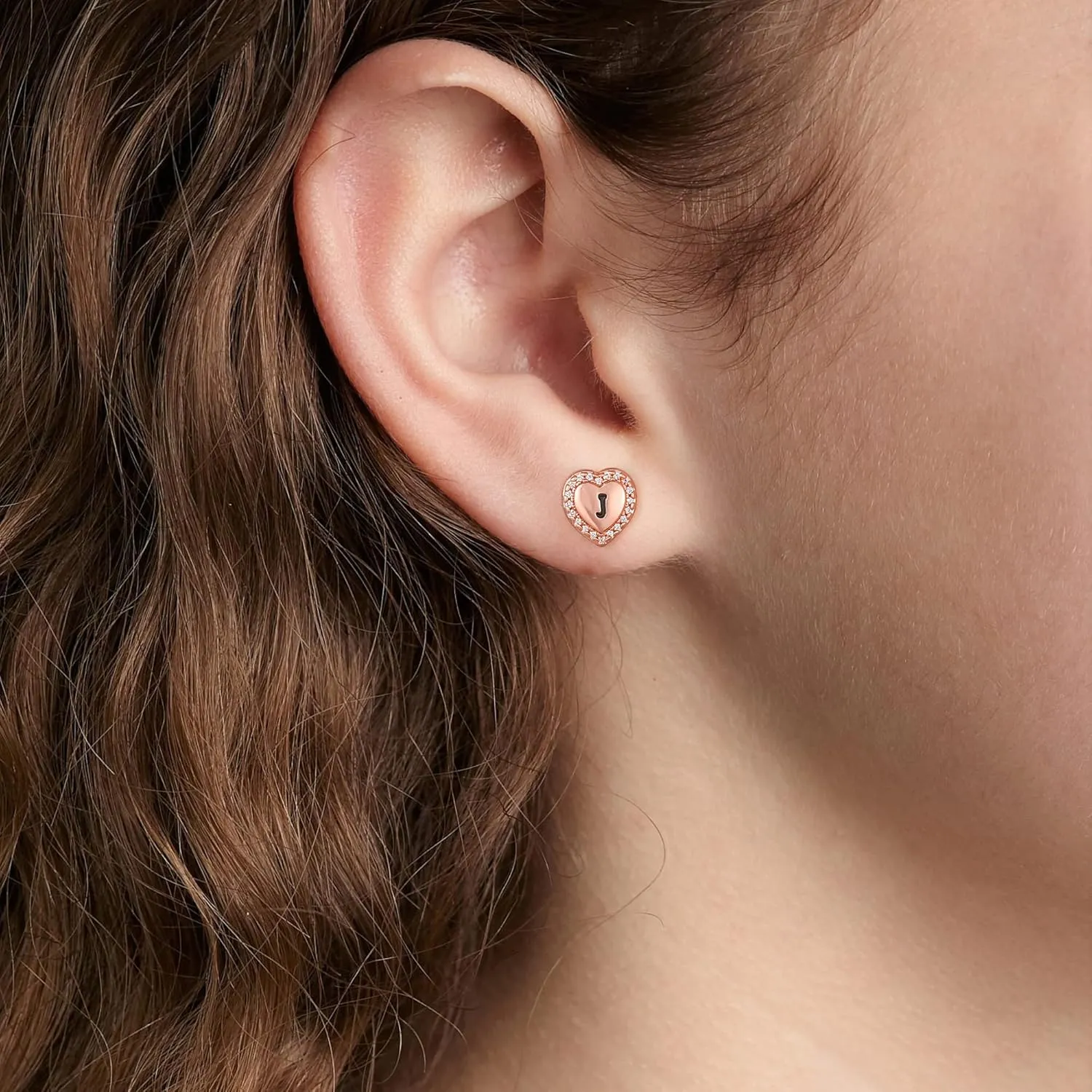 Heart Earrings for Girls Kids, 925 Sterling Silver Post Hypoallergenic Girls Earrings CZ Letter Earrings for Teen Girls Initial Earrings for Little Girls Kids Toddler Christmas Gifts