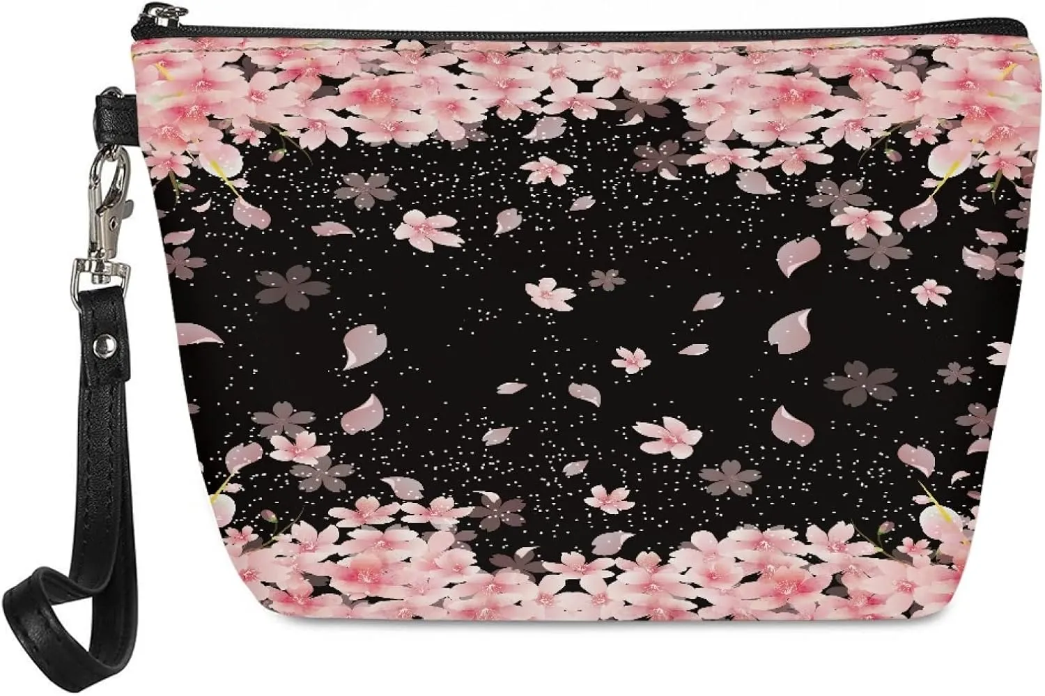 Horeset Cherry Blossom Print Makeup Bag,Fashion Travel Waterproof Cosmetic Pouch Toiletry Bag Accessories Organizer