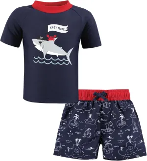 Hudson Baby Unisex Baby Swim Rashguard Set