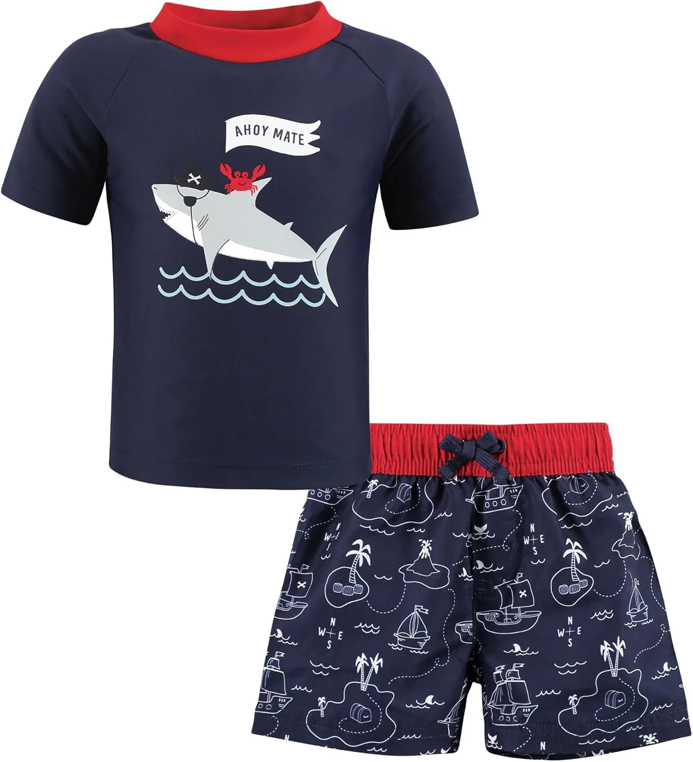 Hudson Baby Unisex Baby Swim Rashguard Set