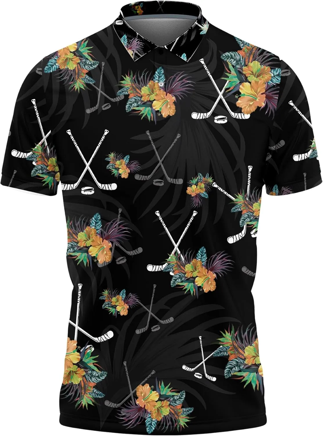 Ice Hockey Polo Golf Shirts for Men Women - Hockey Player Mens Polo Shirts Short Sleeve Mens Polo Shirts Dry Fit Serie 69
