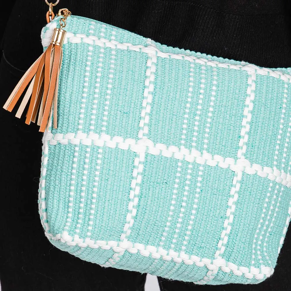 iLLASPARKZ Check Patterned Tassel Crossbody Bag
