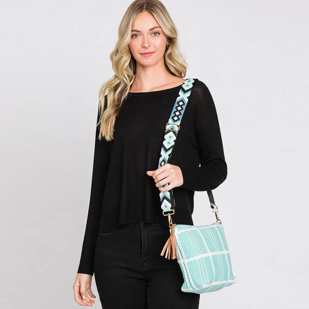 iLLASPARKZ Check Patterned Tassel Crossbody Bag
