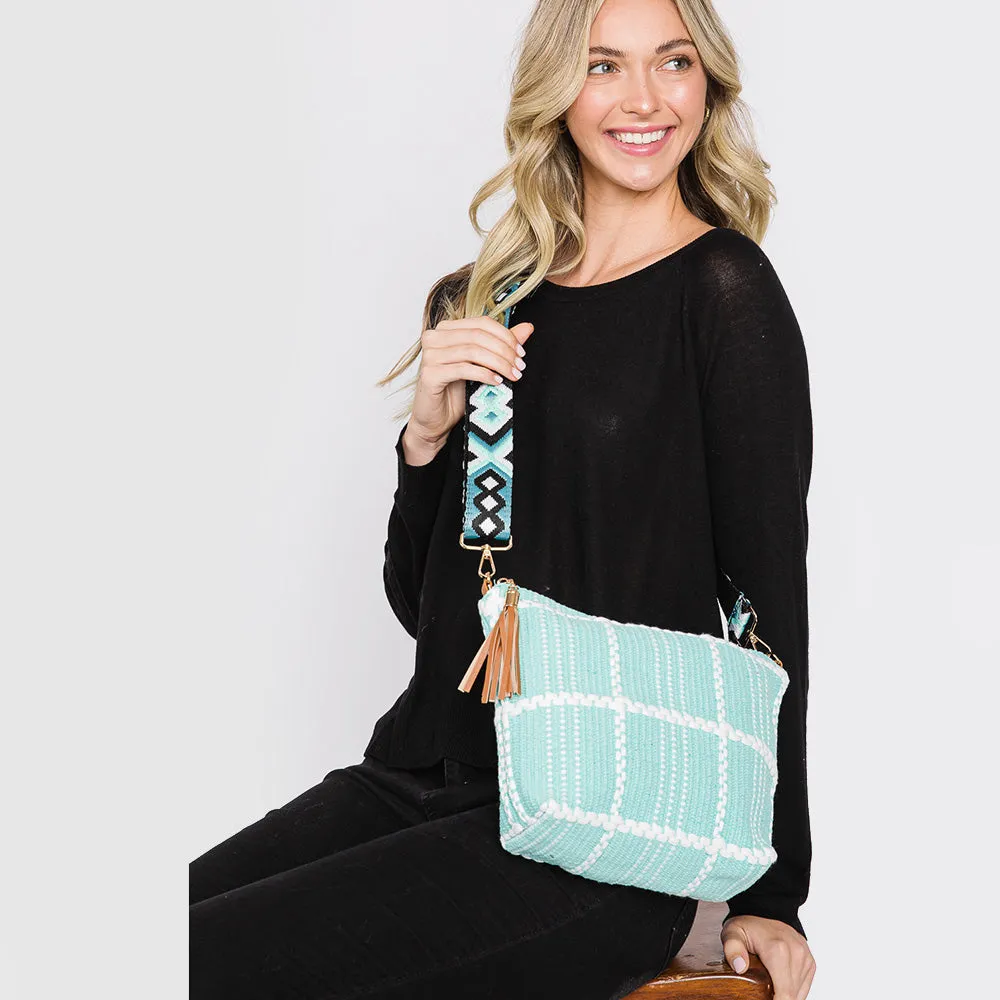 iLLASPARKZ Check Patterned Tassel Crossbody Bag