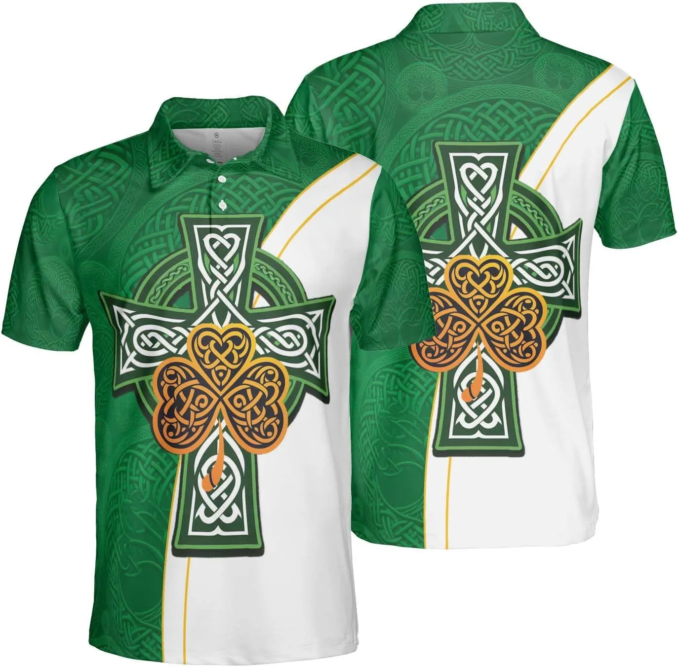 Irish Golf Polo Shirts for Men - St Patricks Day Mens Golf Shirts Short Sleeve Fit Tennis T-Shirt HN03