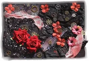 Ita Bag Decoration Accessories DIY Ita Bag Pins Background Paper Filler Accessories (Midnight Rose Material Pack)