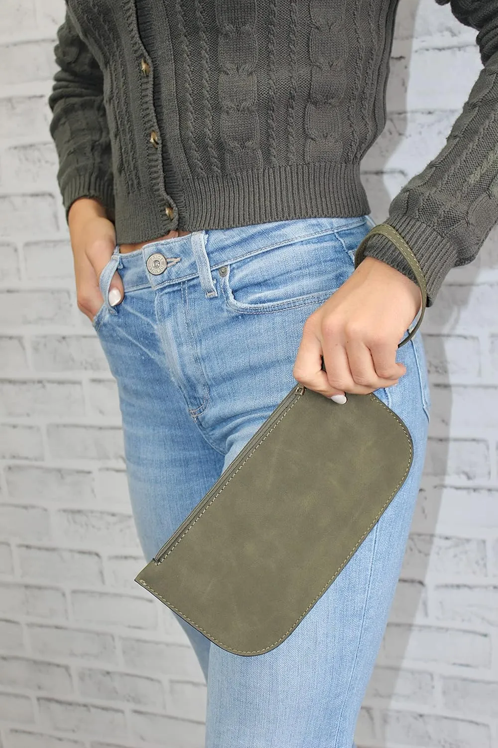 K. Carroll Accessories Faux Suede Wristlet