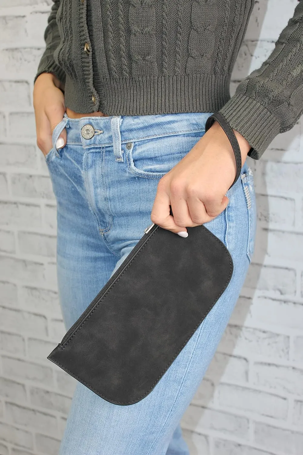 K. Carroll Accessories Faux Suede Wristlet