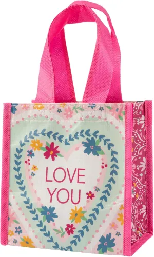 Karma Reusable Small Gift Bags - Tote Bag and Gift Bag with Handles - Perfect for Birthday Gifts and Party Bags RPET 1 Love You Small
