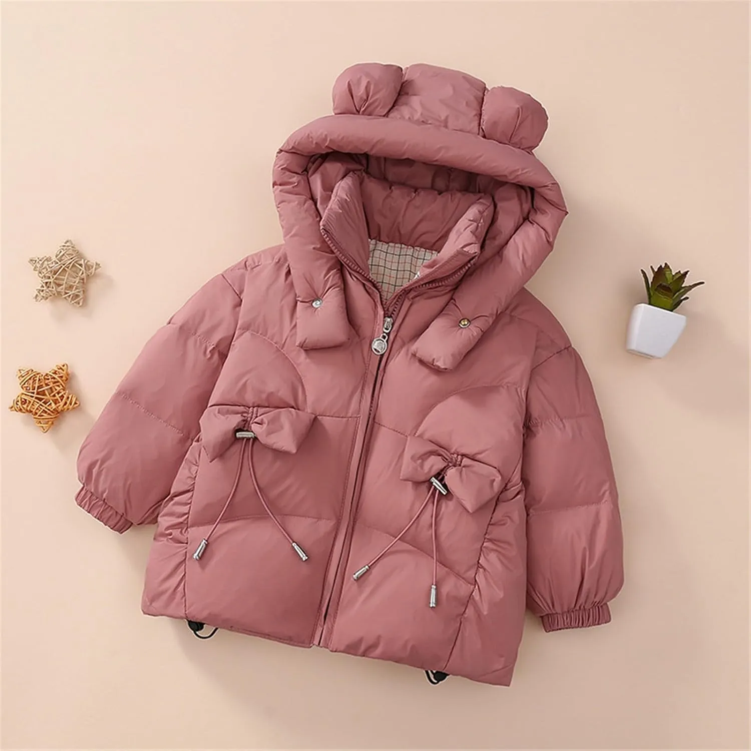 Kids Toddler Baby Girls Boys Winter Warm Thick Solid Cotton Long Sleeve Padded Jacket Coat Clothes Kids Ski Coat