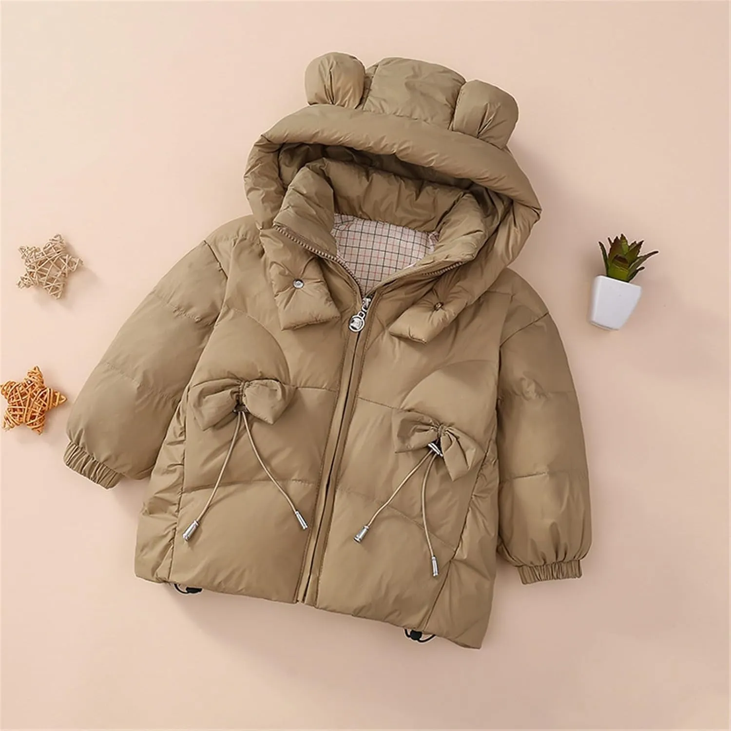 Kids Toddler Baby Girls Boys Winter Warm Thick Solid Cotton Long Sleeve Padded Jacket Coat Clothes Kids Ski Coat