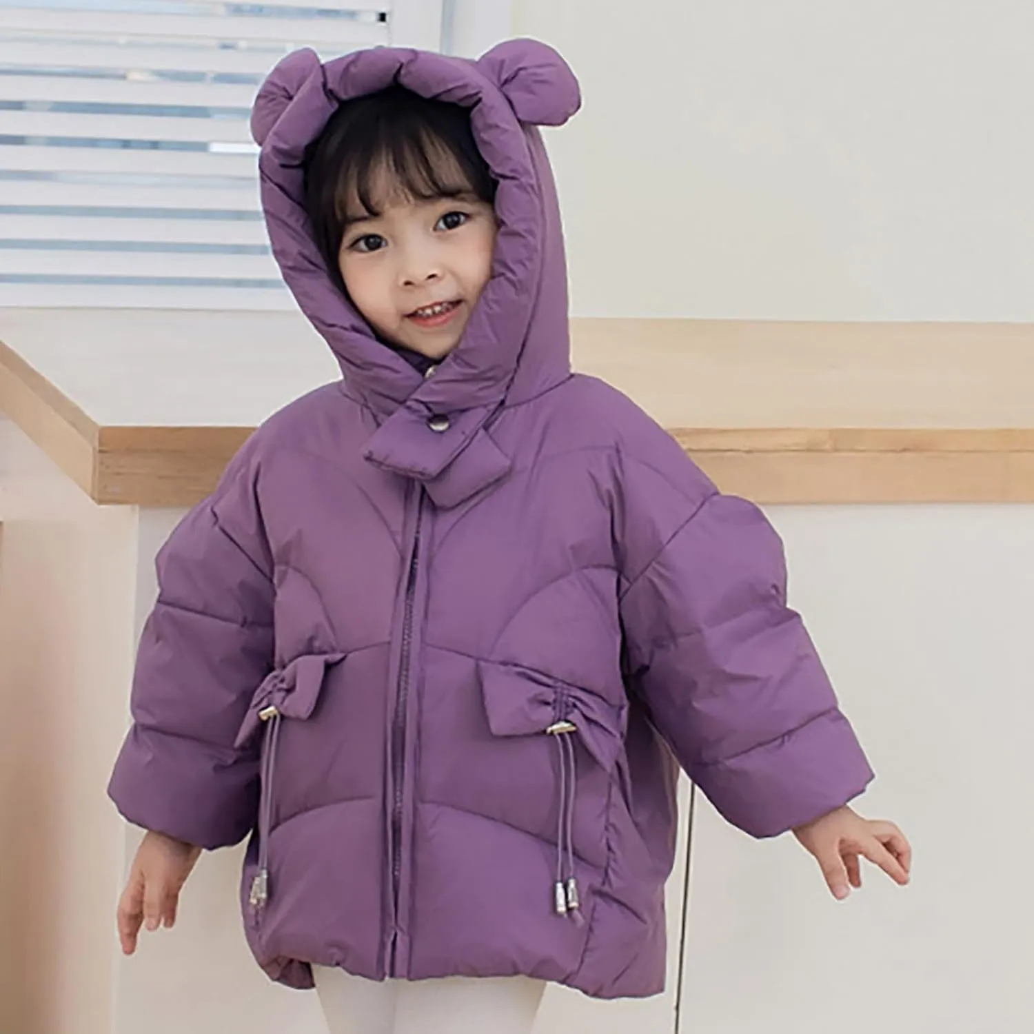 Kids Toddler Baby Girls Boys Winter Warm Thick Solid Cotton Long Sleeve Padded Jacket Coat Clothes Kids Ski Coat