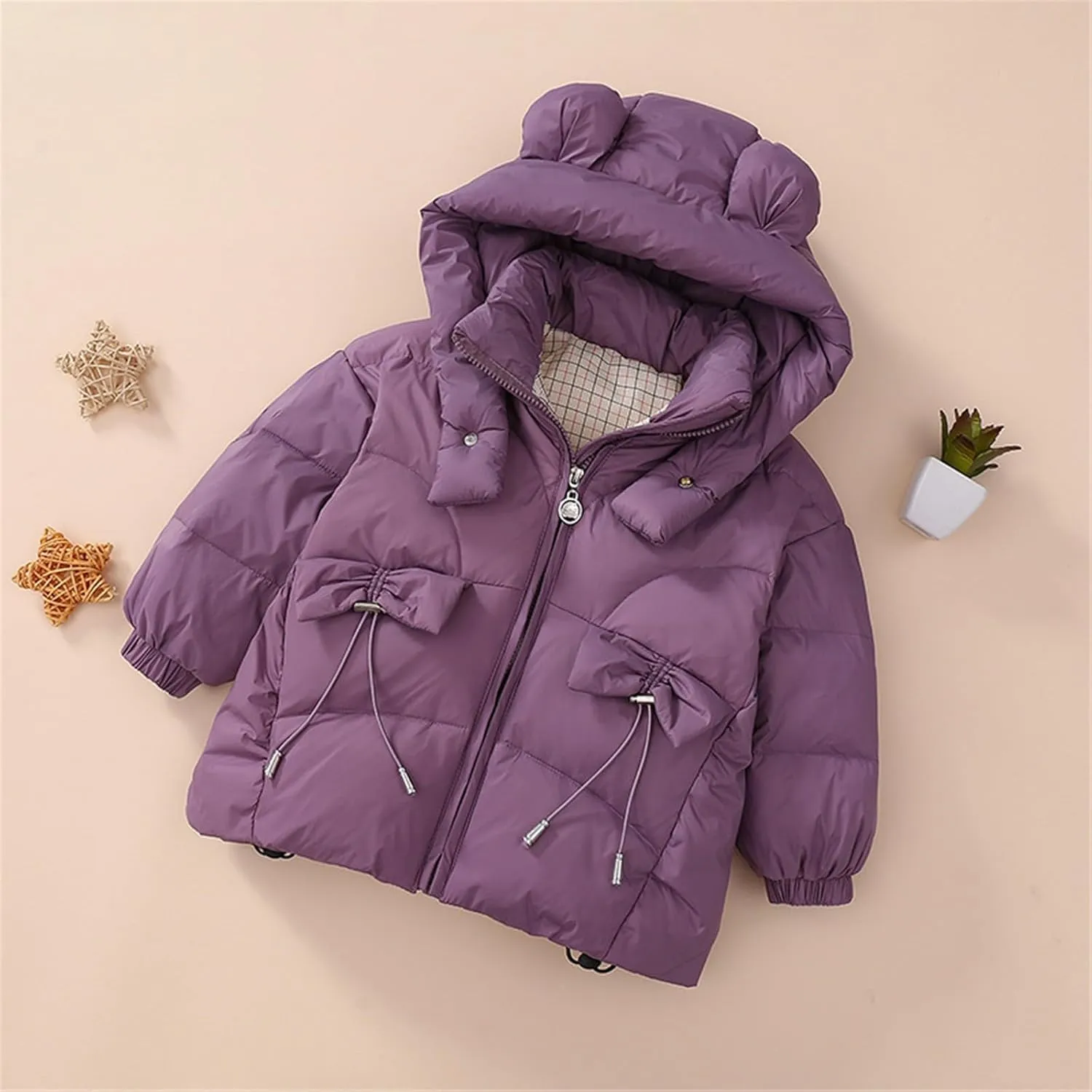 Kids Toddler Baby Girls Boys Winter Warm Thick Solid Cotton Long Sleeve Padded Jacket Coat Clothes Kids Ski Coat