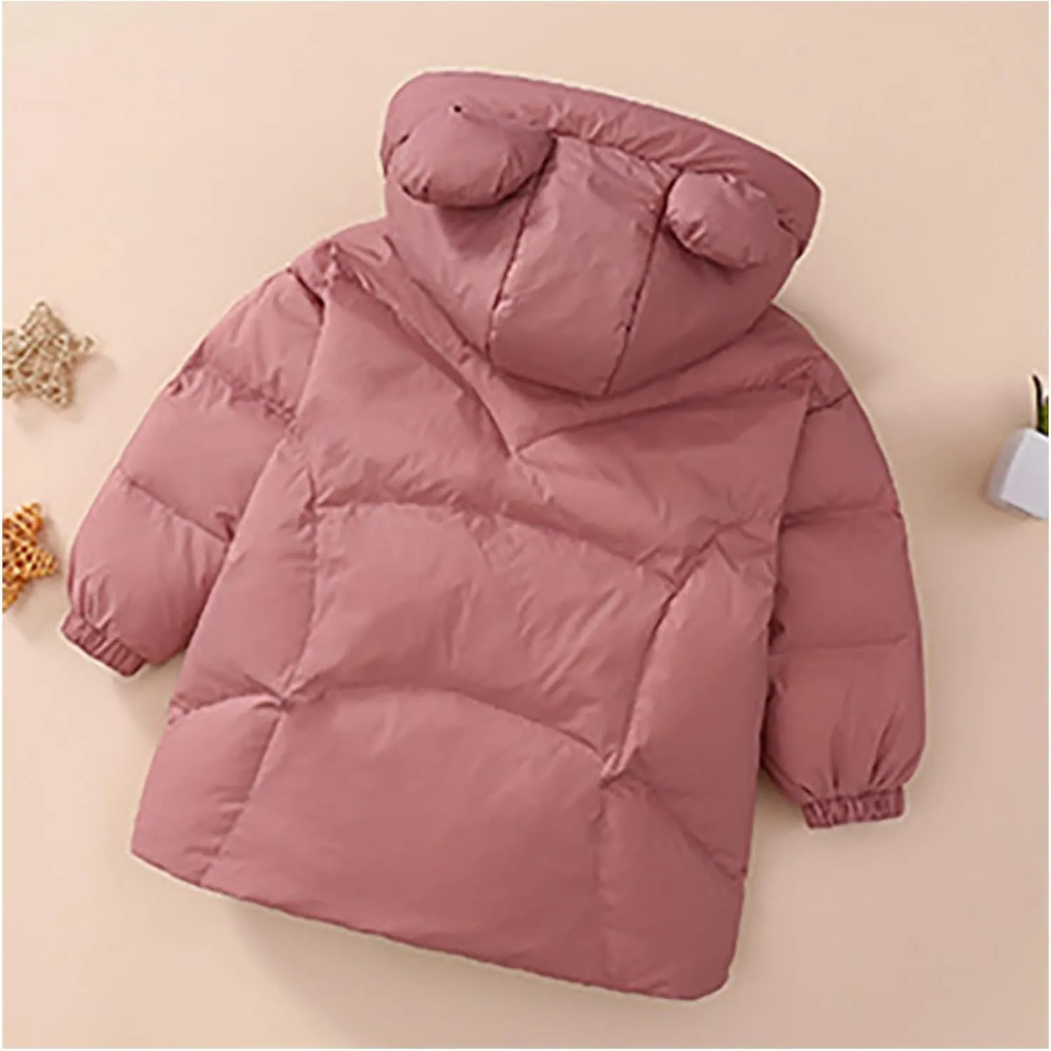 Kids Toddler Baby Girls Boys Winter Warm Thick Solid Cotton Long Sleeve Padded Jacket Coat Clothes Kids Ski Coat