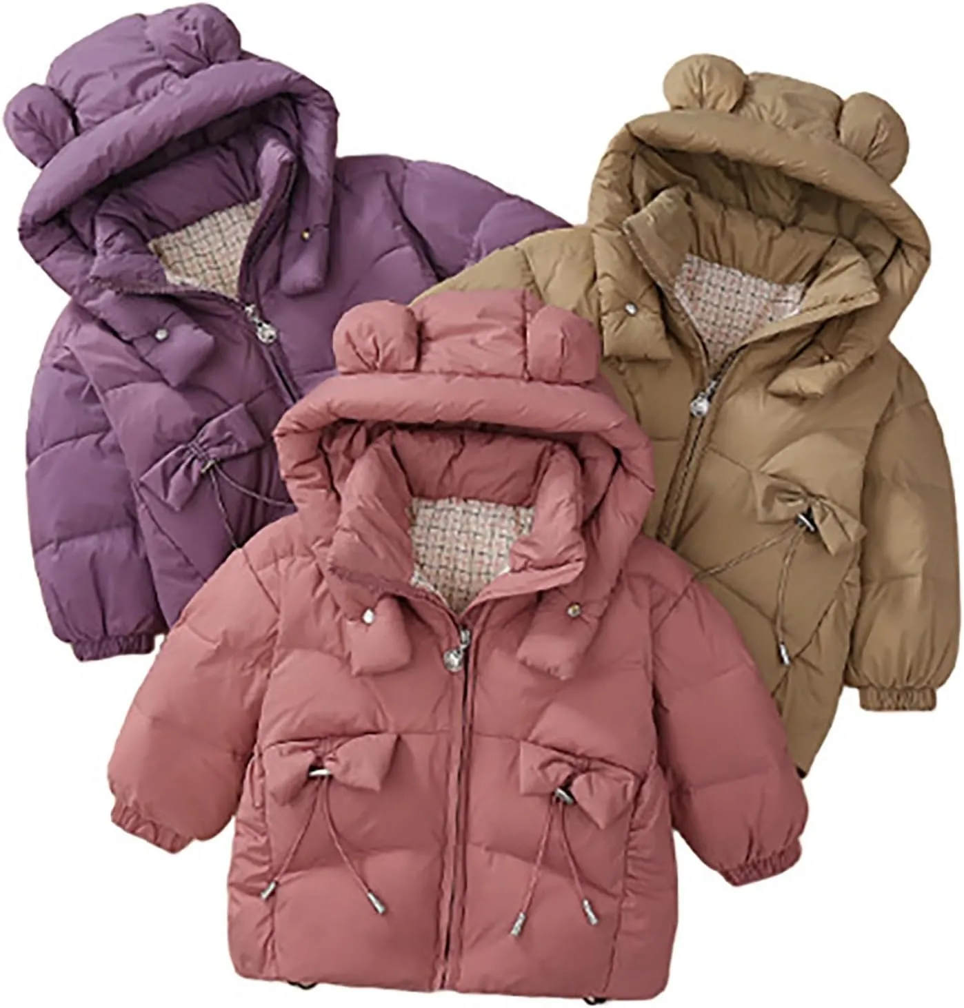 Kids Toddler Baby Girls Boys Winter Warm Thick Solid Cotton Long Sleeve Padded Jacket Coat Clothes Kids Ski Coat