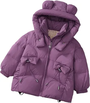 Kids Toddler Baby Girls Boys Winter Warm Thick Solid Cotton Long Sleeve Padded Jacket Coat Clothes Kids Ski Coat