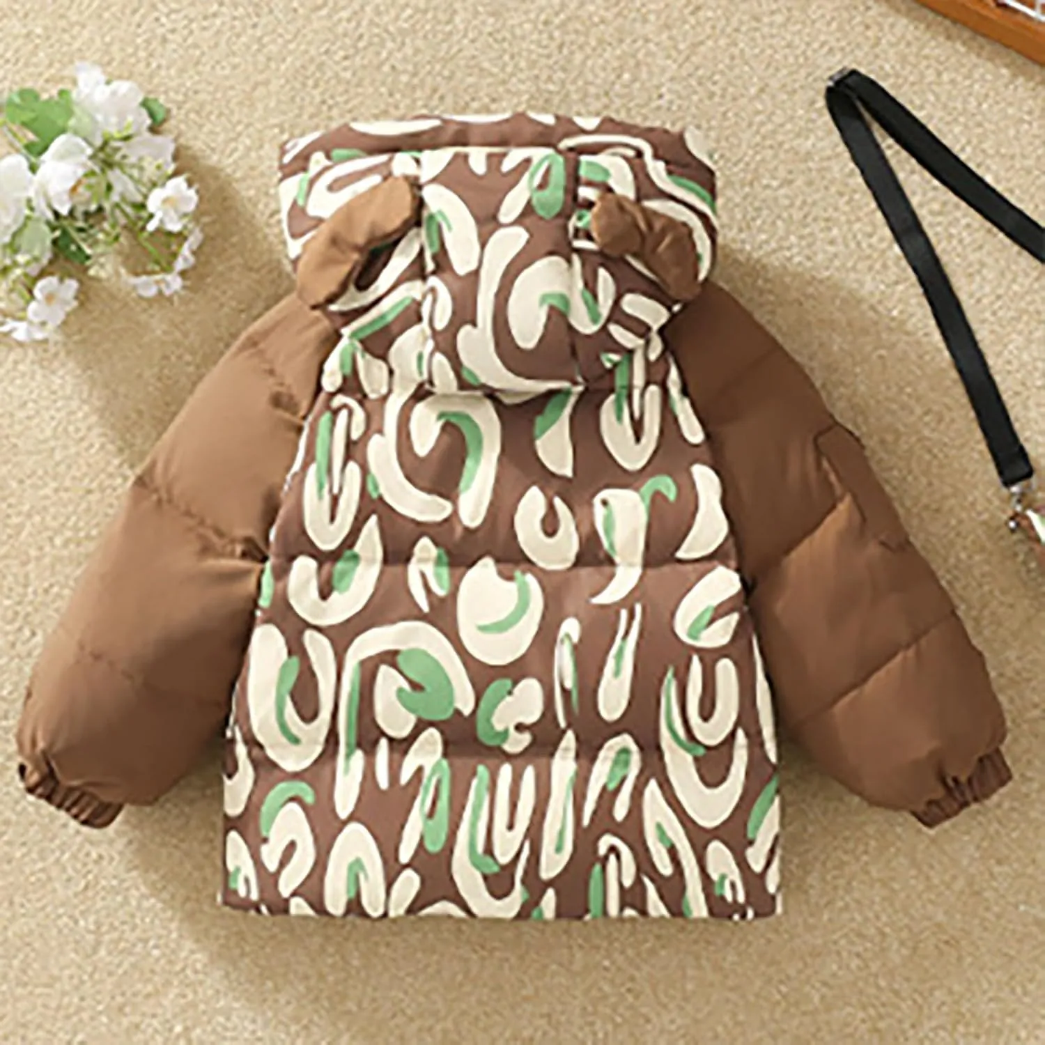 Kids Toddler Baby Girls Boys Winter Warm Thick Solid Cotton Long Sleeve Padded Jacket Coat Clothes Puffy Hunting