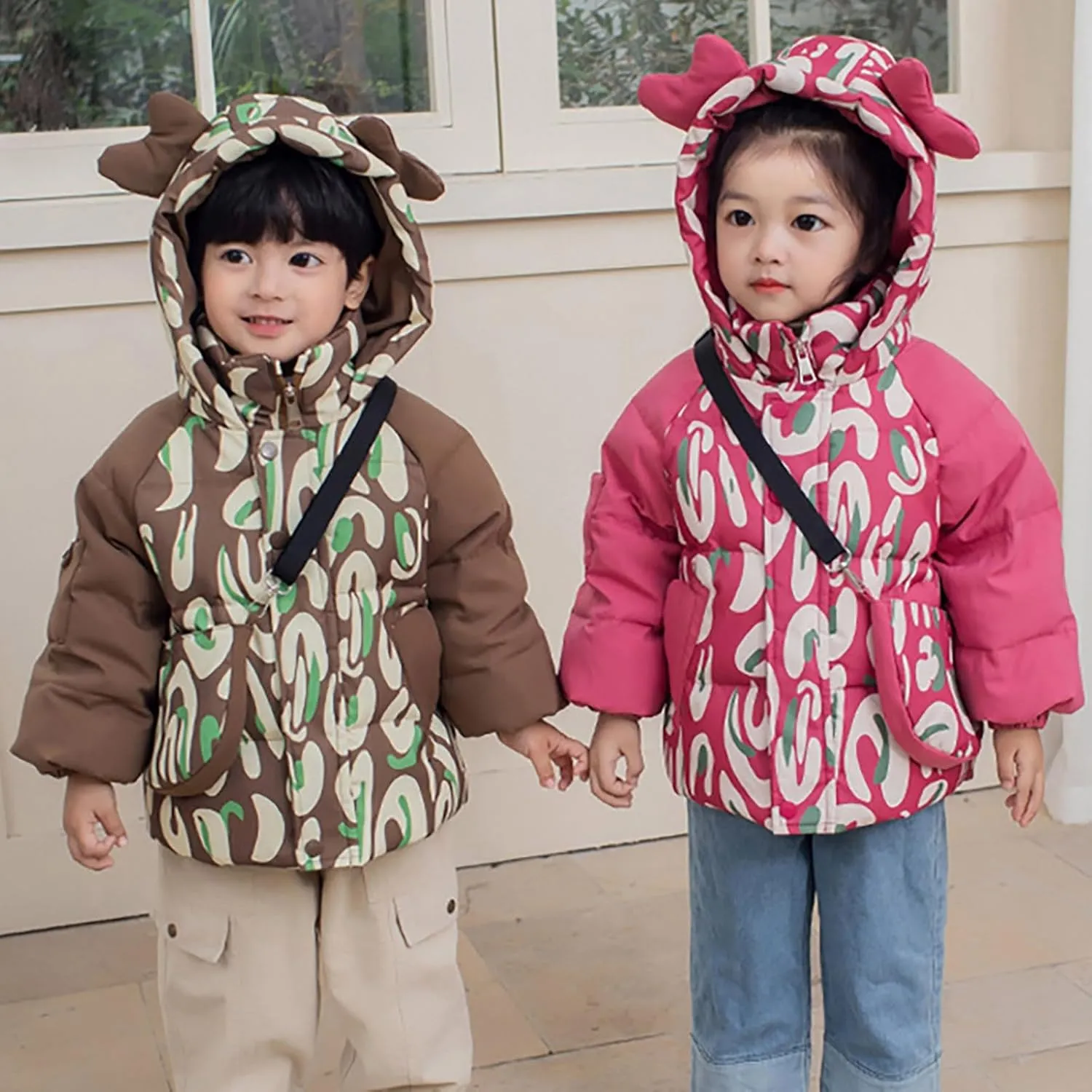 Kids Toddler Baby Girls Boys Winter Warm Thick Solid Cotton Long Sleeve Padded Jacket Coat Clothes Puffy Hunting