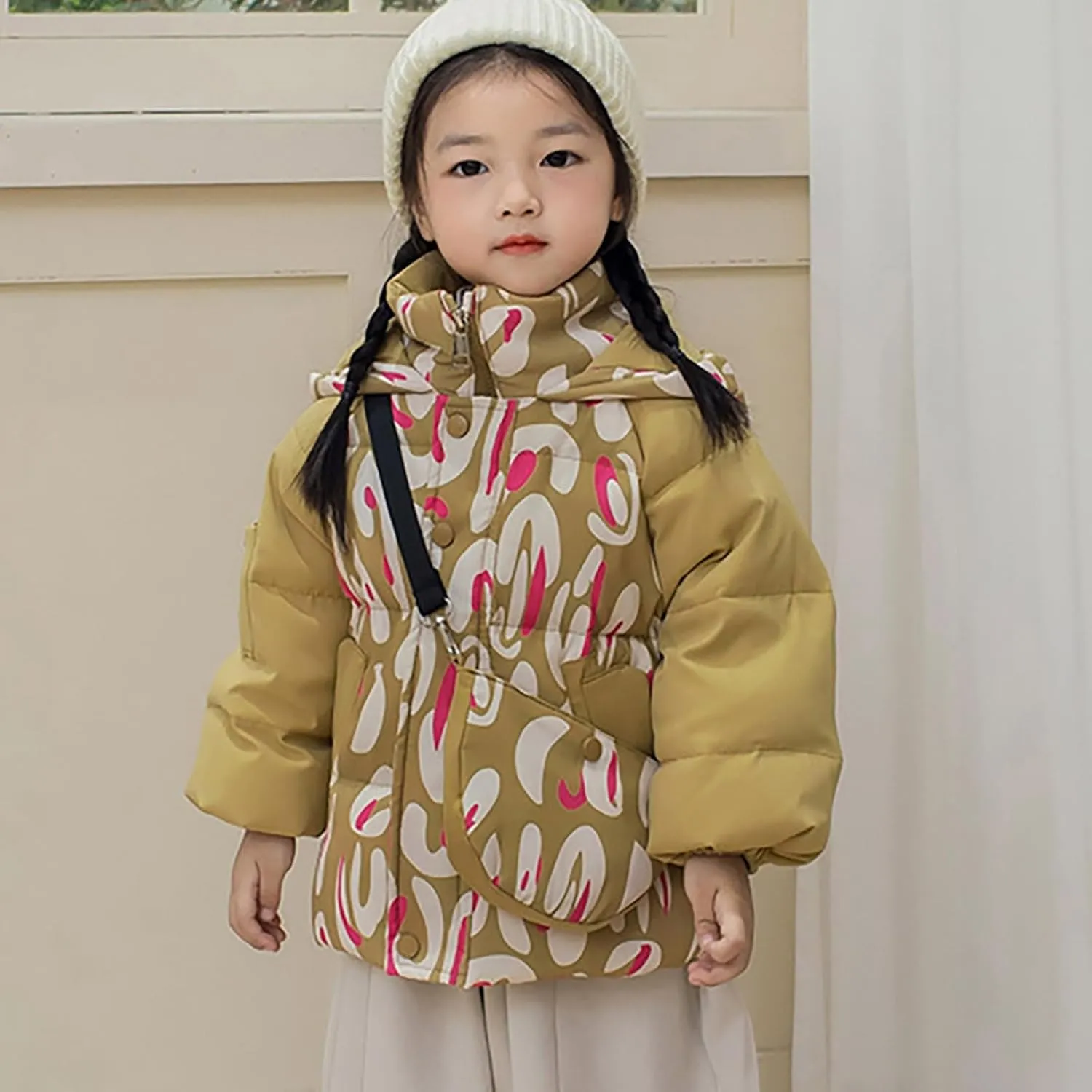 Kids Toddler Baby Girls Boys Winter Warm Thick Solid Cotton Long Sleeve Padded Jacket Coat Clothes Puffy Hunting