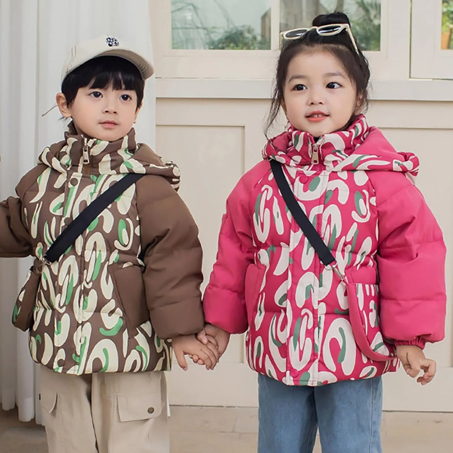 Kids Toddler Baby Girls Boys Winter Warm Thick Solid Cotton Long Sleeve Padded Jacket Coat Clothes Puffy Hunting