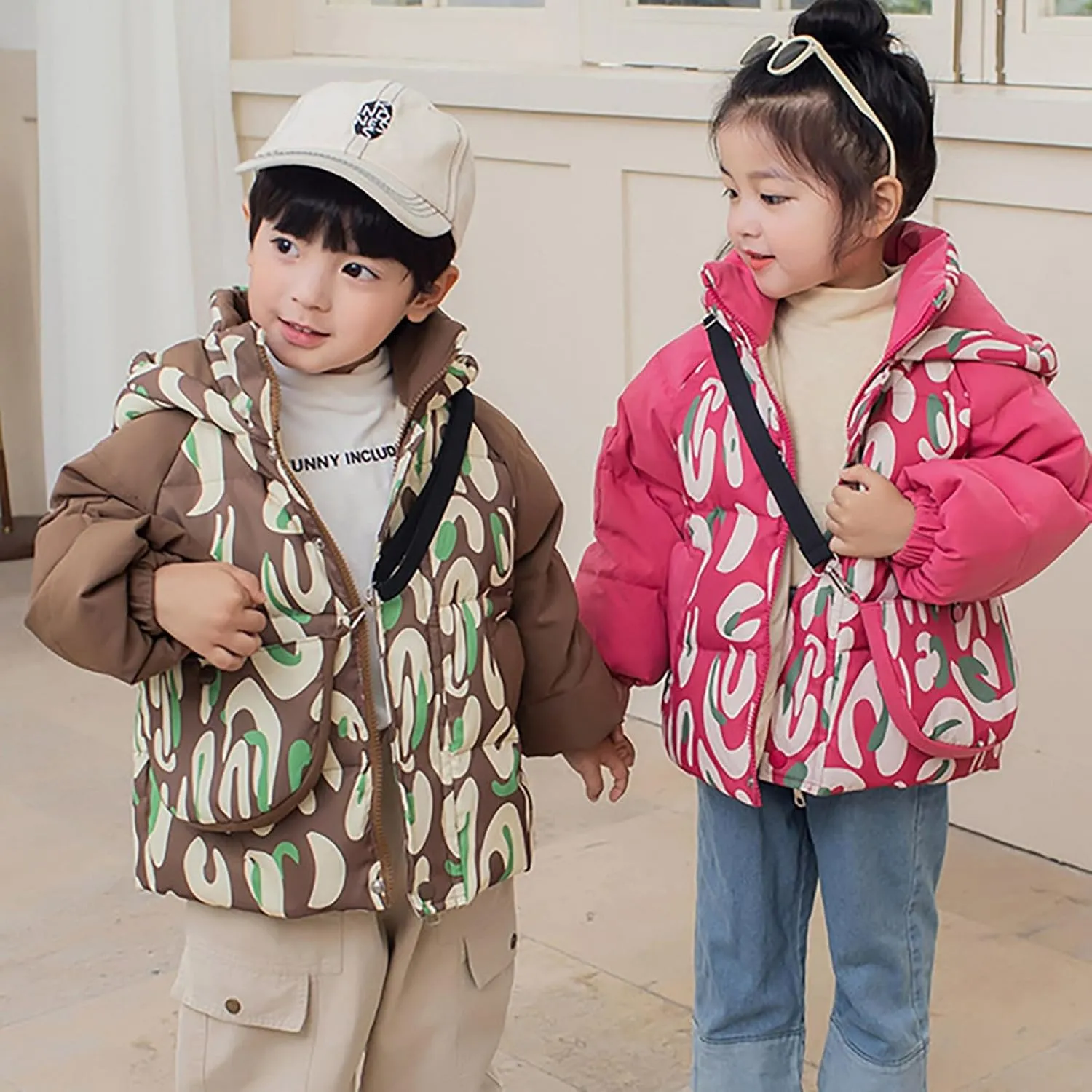 Kids Toddler Baby Girls Boys Winter Warm Thick Solid Cotton Long Sleeve Padded Jacket Coat Clothes Puffy Hunting