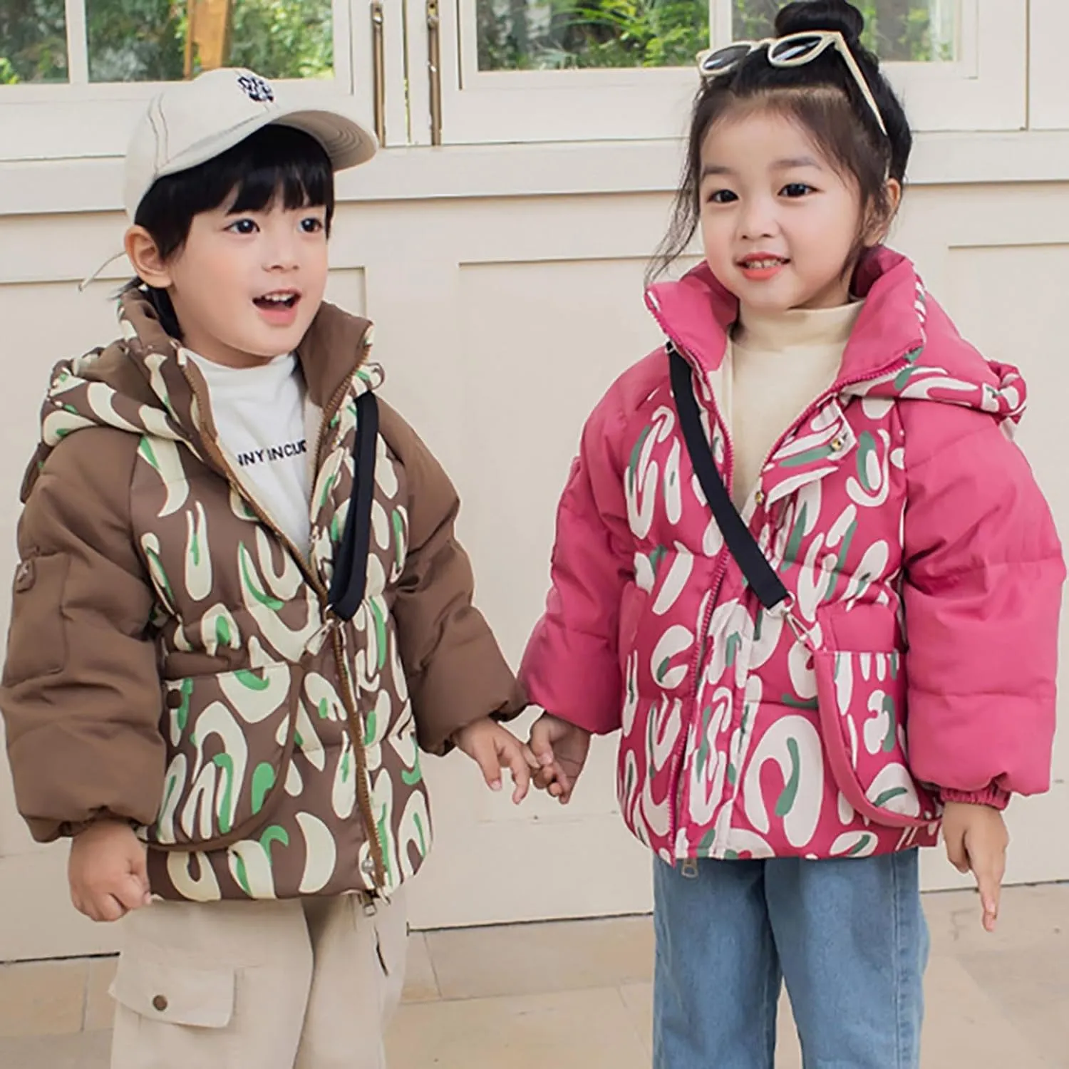 Kids Toddler Baby Girls Boys Winter Warm Thick Solid Cotton Long Sleeve Padded Jacket Coat Clothes Puffy Hunting