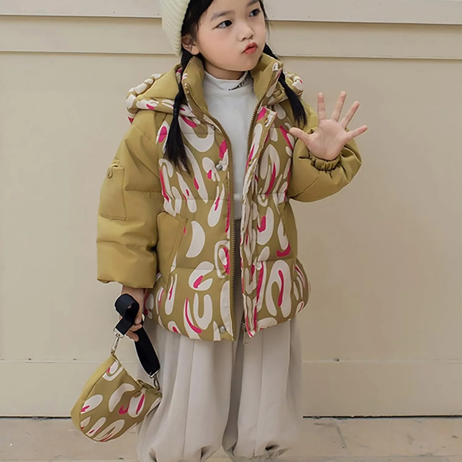 Kids Toddler Baby Girls Boys Winter Warm Thick Solid Cotton Long Sleeve Padded Jacket Coat Clothes Puffy Hunting