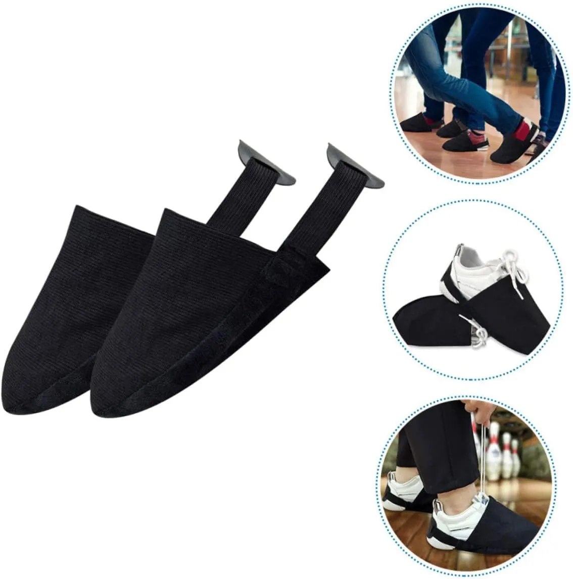 Kisangel 2 Pairs Bowling Shoe Covers wear Resist Bowling Slider Bowling Shoes Fabric Slider Bowling Shoe Slide