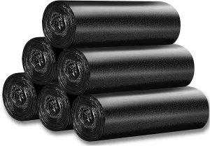 Kitchen Garbage Bags and Black Trash Bag, 100 Counts 4 Gallon 45x60Cm Kitchen Trash Bags with Handles for Bathroom Trash Bags, Small Trash Bags, Contractor Bags (100pcs Black 45x60CM)