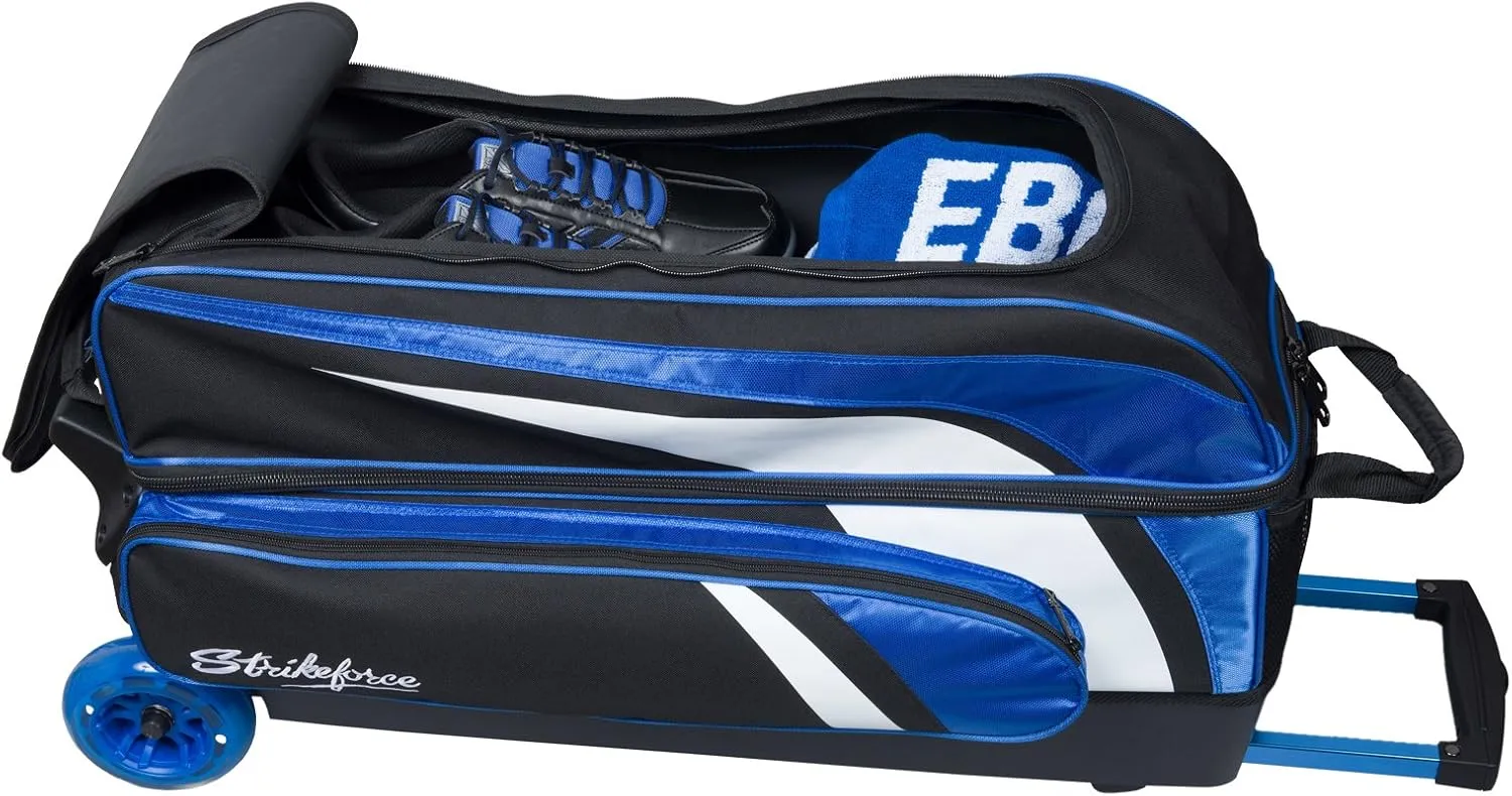 KR Strikeforce Cruiser Triple Roller Bowling Bag with Room for Accessories - Balls - Shoes