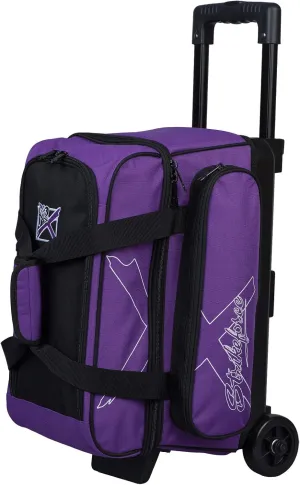 KR Strikeforce Hybrid X Double Roller Bowling Bag - Holds Two Balls, Shoes, Cleaners & Accessories - Multiple Colors