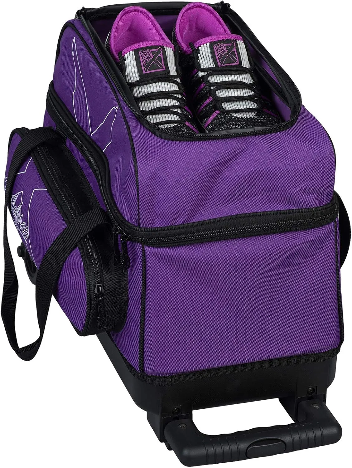 KR Strikeforce Hybrid X Double Roller Bowling Bag - Holds Two Balls, Shoes, Cleaners & Accessories - Multiple Colors