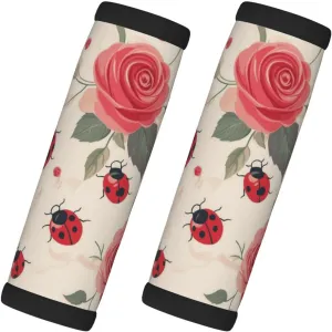 Ladybugs Roses Luggage Handles Wrap Grips For Suitcases Luggage Travel Accessories For Airplane 2pcs