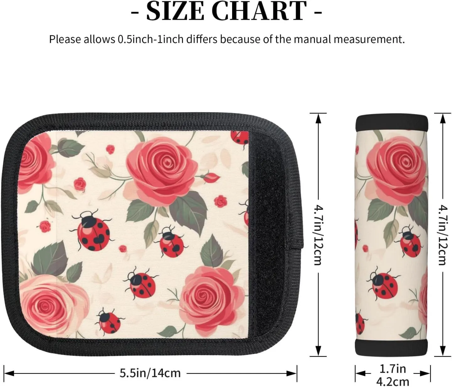Ladybugs Roses Luggage Handles Wrap Grips For Suitcases Luggage Travel Accessories For Airplane 2pcs