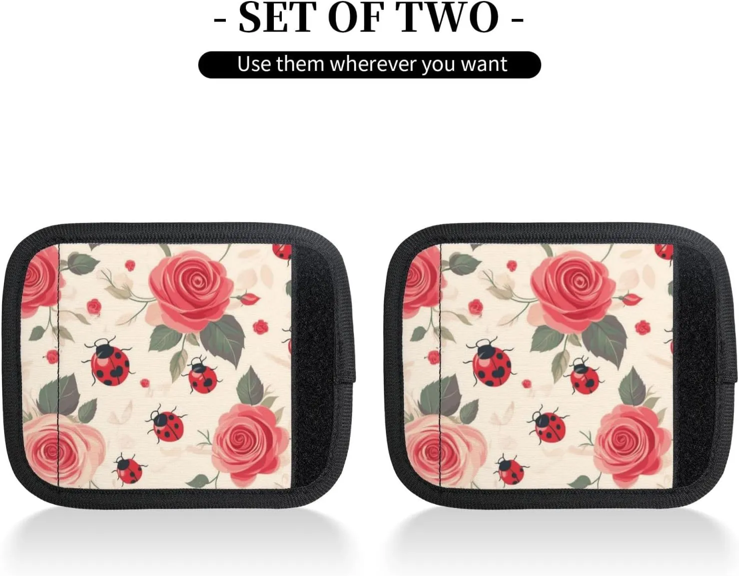 Ladybugs Roses Luggage Handles Wrap Grips For Suitcases Luggage Travel Accessories For Airplane 2pcs