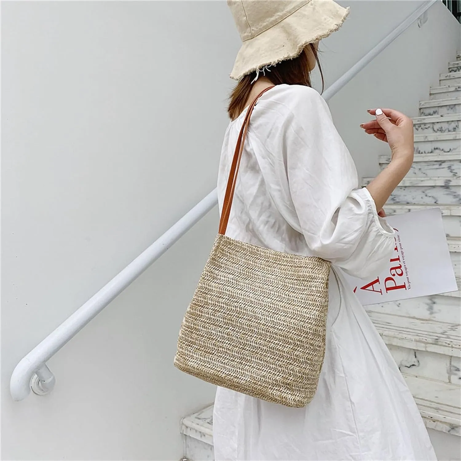 Large Insulated Tote Bag Big Bags Handmade Woven Tote Travel Handbags Shopping Hand Bags Hand Bags