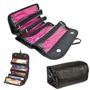 Latin America Focus Roll Up Toiletry Case - Travel Bag Organizer for Small Cosmetics, Accessories, Electronics